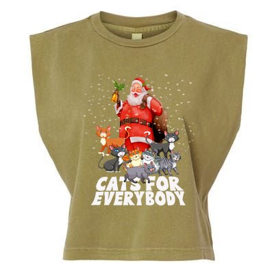 Cats For Everybody Christmas Cat Lover Cats For Everybody Funny Gift Garment-Dyed Women's Muscle Tee