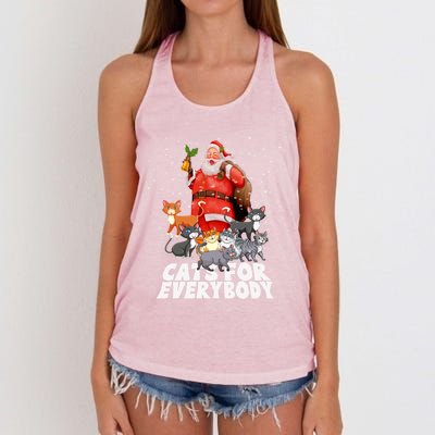 Cats For Everybody Christmas Cat Lover Cats For Everybody Funny Gift Women's Knotted Racerback Tank