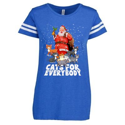 Cats For Everybody Christmas Cat Lover Cats For Everybody Funny Gift Enza Ladies Jersey Football T-Shirt