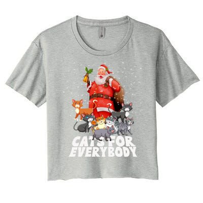 Cats For Everybody Christmas Cat Lover Cats For Everybody Funny Gift Women's Crop Top Tee