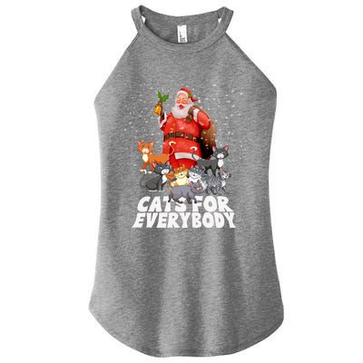 Cats For Everybody Christmas Cat Lover Cats For Everybody Funny Gift Women's Perfect Tri Rocker Tank