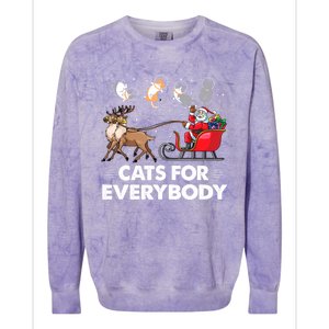 Cats For Everybody Christmas Cat Lover Funny Novelty Gift Colorblast Crewneck Sweatshirt