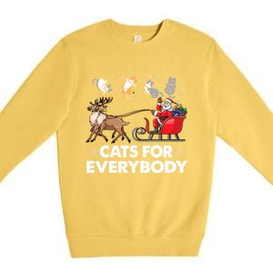 Cats For Everybody Christmas Cat Lover Funny Novelty Gift Premium Crewneck Sweatshirt