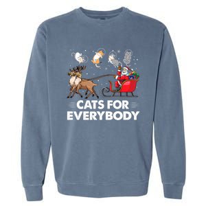 Cats For Everybody Christmas Cat Lover Funny Novelty Gift Garment-Dyed Sweatshirt