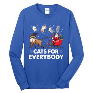 Cats For Everybody Christmas Cat Lover Funny Novelty Gift Tall Long Sleeve T-Shirt