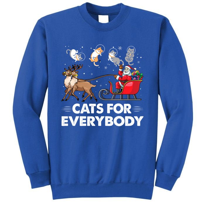 Cats For Everybody Christmas Cat Lover Funny Novelty Gift Tall Sweatshirt