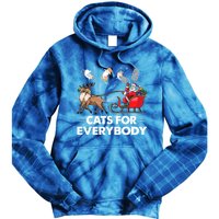 Cats For Everybody Christmas Cat Lover Funny Novelty Gift Tie Dye Hoodie