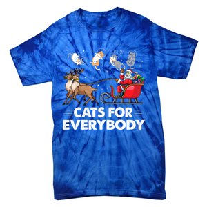 Cats For Everybody Christmas Cat Lover Funny Novelty Gift Tie-Dye T-Shirt