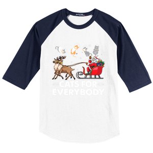 Cats For Everybody Christmas Cat Lover Funny Novelty Gift Baseball Sleeve Shirt