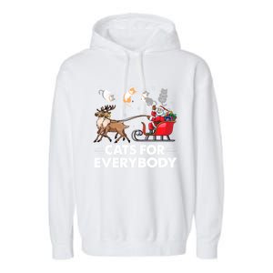 Cats For Everybody Christmas Cat Lover Funny Novelty Gift Garment-Dyed Fleece Hoodie