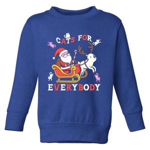 Cats For Everybody Christmas Cat Funny Xmas Santa Gift Toddler Sweatshirt