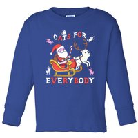 Cats For Everybody Christmas Cat Funny Xmas Santa Gift Toddler Long Sleeve Shirt