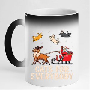 Cats For Everybody Christmas Cat Funny Xmas Santa 11oz Black Color Changing Mug