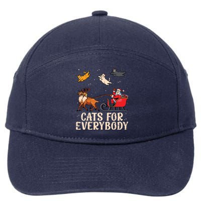 Cats For Everybody Christmas Cat Funny Xmas Santa 7-Panel Snapback Hat