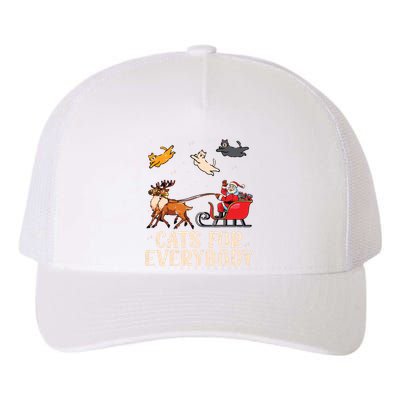 Cats For Everybody Christmas Cat Funny Xmas Santa Yupoong Adult 5-Panel Trucker Hat