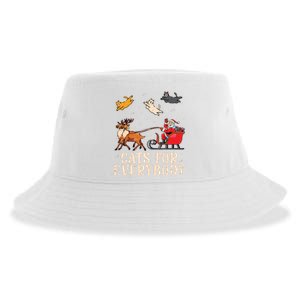 Cats For Everybody Christmas Cat Funny Xmas Santa Sustainable Bucket Hat