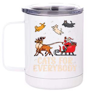 Cats For Everybody Christmas Cat Funny Xmas Santa 12 oz Stainless Steel Tumbler Cup