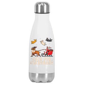 Cats For Everybody Christmas Cat Funny Xmas Santa Stainless Steel Insulated Water Bottle