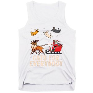 Cats For Everybody Christmas Cat Funny Xmas Santa Tank Top