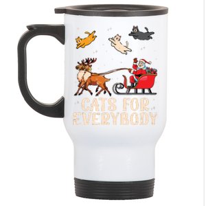 Cats For Everybody Christmas Cat Funny Xmas Santa Stainless Steel Travel Mug