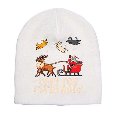 Cats For Everybody Christmas Cat Funny Xmas Santa Short Acrylic Beanie