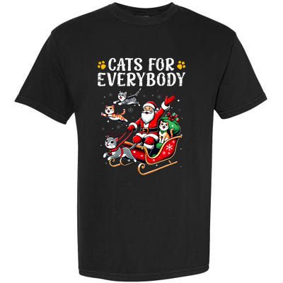 Cats For Everybody Christmas Cat Funny Xmas Santa Garment-Dyed Heavyweight T-Shirt