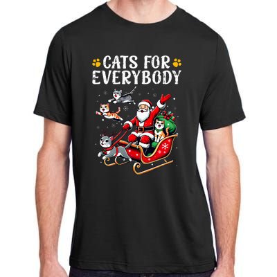 Cats For Everybody Christmas Cat Funny Xmas Santa Adult ChromaSoft Performance T-Shirt