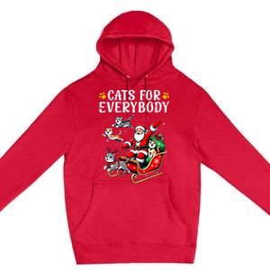 Cats For Everybody Christmas Cat Funny Xmas Santa Premium Pullover Hoodie