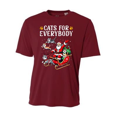 Cats For Everybody Christmas Cat Funny Xmas Santa Performance Sprint T-Shirt