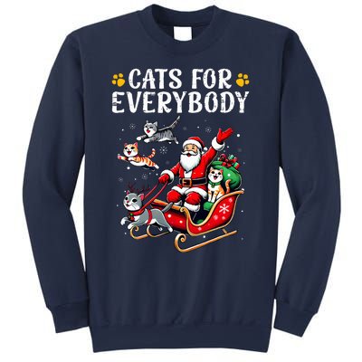 Cats For Everybody Christmas Cat Funny Xmas Santa Sweatshirt