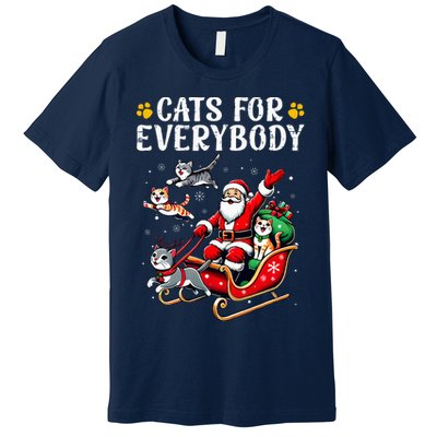 Cats For Everybody Christmas Cat Funny Xmas Santa Premium T-Shirt