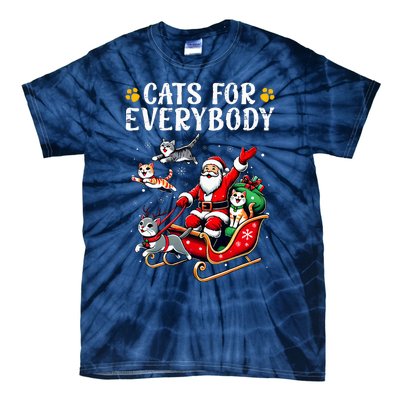 Cats For Everybody Christmas Cat Funny Xmas Santa Tie-Dye T-Shirt