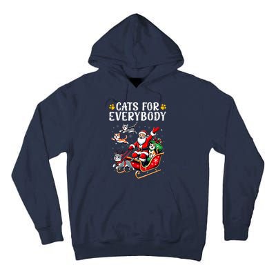 Cats For Everybody Christmas Cat Funny Xmas Santa Tall Hoodie