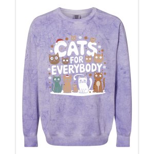 Cats For Everybody Christmas Cat Funny Xmas Santa Gift Colorblast Crewneck Sweatshirt