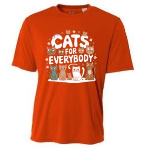 Cats For Everybody Christmas Cat Funny Xmas Santa Gift Cooling Performance Crew T-Shirt