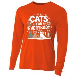 Cats For Everybody Christmas Cat Funny Xmas Santa Gift Cooling Performance Long Sleeve Crew