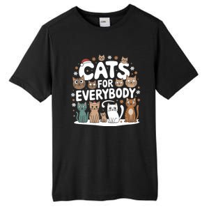 Cats For Everybody Christmas Cat Funny Xmas Santa Gift Tall Fusion ChromaSoft Performance T-Shirt