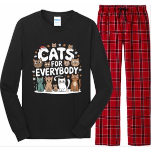 Cats For Everybody Christmas Cat Funny Xmas Santa Gift Long Sleeve Pajama Set