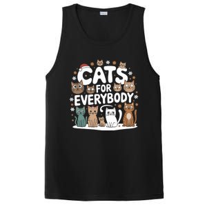 Cats For Everybody Christmas Cat Funny Xmas Santa Gift PosiCharge Competitor Tank