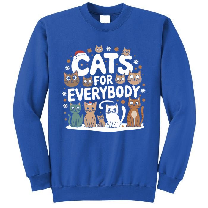 Cats For Everybody Christmas Cat Funny Xmas Santa Gift Sweatshirt