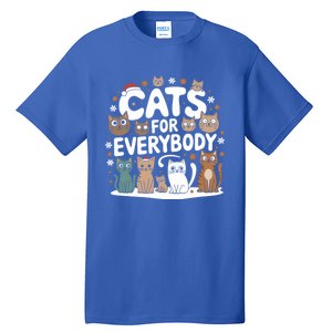 Cats For Everybody Christmas Cat Funny Xmas Santa Gift Tall T-Shirt