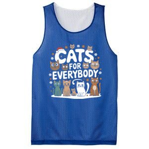 Cats For Everybody Christmas Cat Funny Xmas Santa Gift Mesh Reversible Basketball Jersey Tank