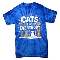 Cats For Everybody Christmas Cat Funny Xmas Santa Gift Tie-Dye T-Shirt