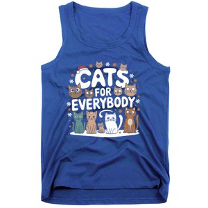 Cats For Everybody Christmas Cat Funny Xmas Santa Gift Tank Top