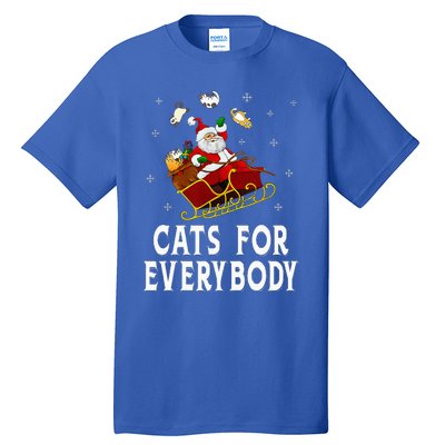 Cats For Everybody Christmas Cat Funny Xmas Santa  Tall T-Shirt