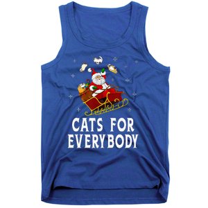 Cats For Everybody Christmas Cat Funny Xmas Santa  Tank Top