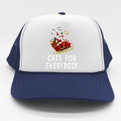 Cats For Everybody Christmas Cat Funny Xmas Santa  Trucker Hat