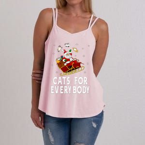 Cats For Everybody Christmas Cat Funny Xmas Santa  Women's Strappy Tank