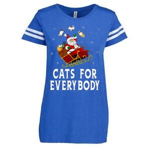 Cats For Everybody Christmas Cat Funny Xmas Santa  Enza Ladies Jersey Football T-Shirt