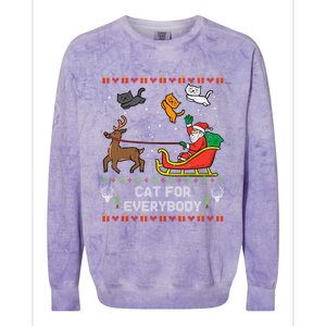 Cats For Everybody Christmas Cat Lover Santa Claus Reindeer Gift Colorblast Crewneck Sweatshirt